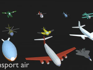 transport low poly Modèle 3D