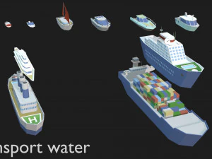 transport low poly Modèle 3D