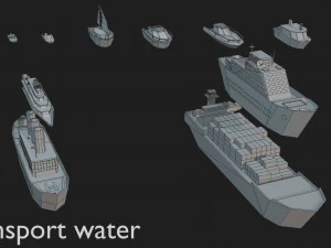 transport low poly Modèle 3D