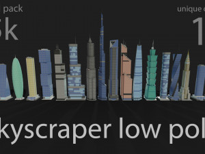 skyscraper low poly 3D 모델