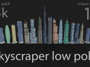 небоскреб низкополигональная 3D Модель