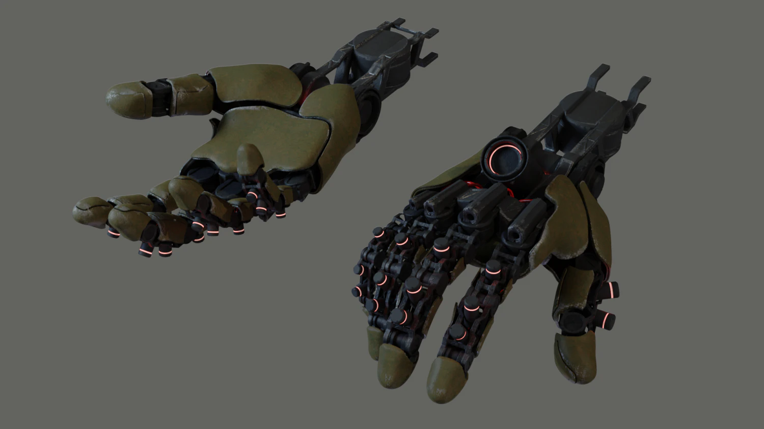 handmechanical 3D Model .c4d .max .obj .3ds .fbx .stl .blend 