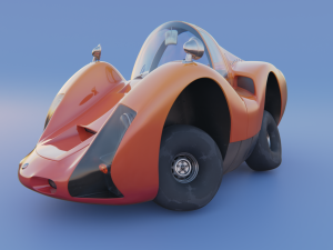 cartoon car porsche 906 carrera 6 1966 Modelo 3D