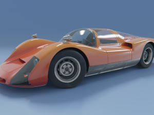 cartoon car porsche 906 carrera 6 1966 Modelo 3D