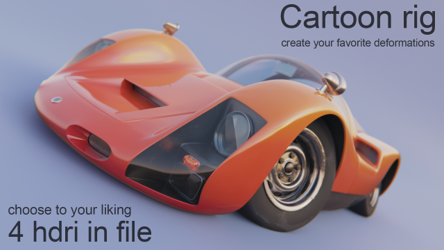 cartoon car porsche 906 carrera 6 1966 Modelo 3D .c4d .max .obj .3ds .fbx .stl .blend 