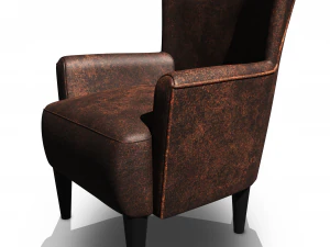 leather wing chair 3D Model