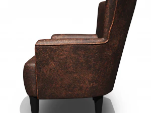 leather wing chair 3D Model