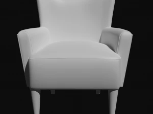 leather wing chair 3D Model