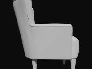 leather wing chair 3D Model