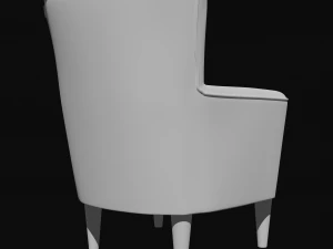 leather wing chair 3D Model