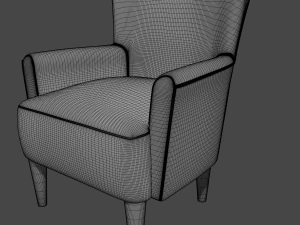 leather wing chair 3D Model