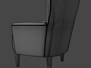 leather wing chair 3D Model