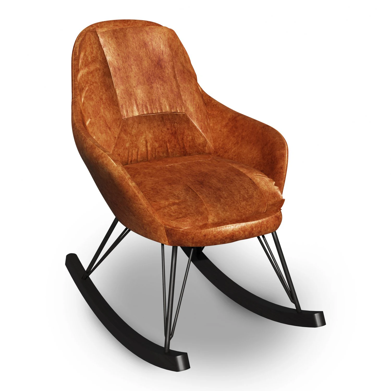 leather rocking chair 3D Model .c4d .max .obj .3ds .fbx .stl .blend 