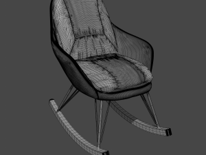 leather rocking chair Modelo 3D