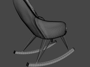 leather rocking chair Modelo 3D