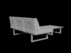 wooden three seater sofa 3D Model