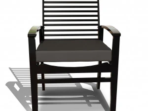 metal six seater dining set with tempered glass 3D Model