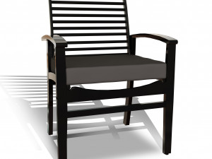 metal six seater dining set with tempered glass Model 3D