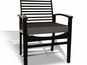 metal six seater dining set with tempered glass 3D Model