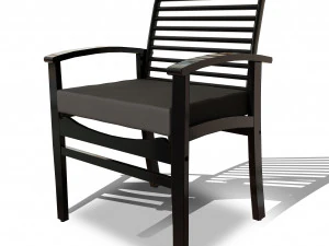 metal six seater dining set with tempered glass 3D Model