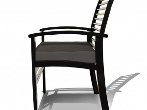 metal six seater dining set with tempered glass Model 3D
