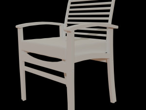 metal six seater dining set with tempered glass Model 3D