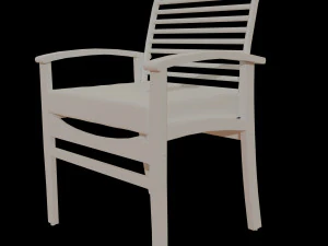 metal six seater dining set with tempered glass 3D Model