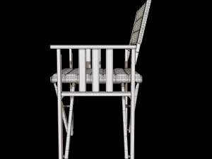 stylish black metal x chair 3D Model