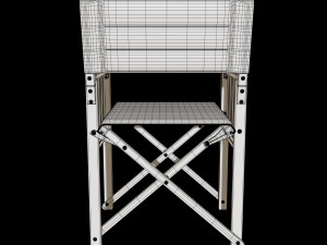 stylish black metal x chair 3D Model