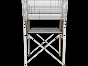 stylish black metal x chair 3D Model