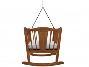 wooden baby cot 3D Model
