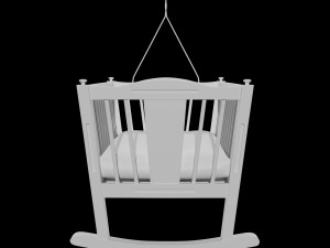 wooden baby cot 3D Model