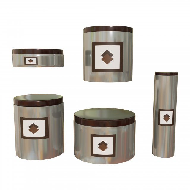 multi size metal container 3D Model .c4d .max .obj .3ds .fbx .stl .blend 