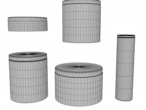 multi size metal container 3D Model