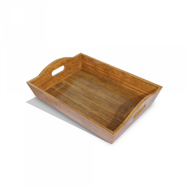 wooden tray Modello 3D .c4d .max .obj .3ds .fbx .stl .blend 