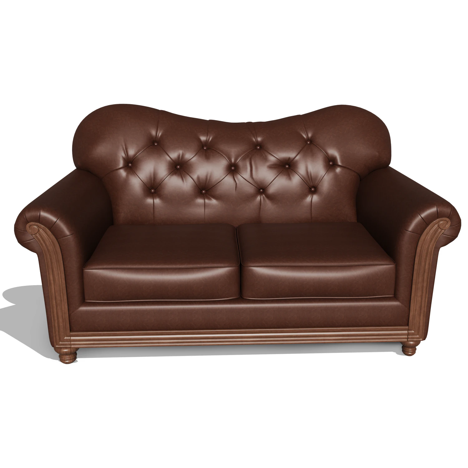 stylish two seater leather sofa 3D Model .c4d .max .obj .3ds .fbx .stl .blend 