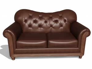 stylish two seater leather sofa 3D Модель