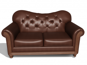 stylish two seater leather sofa 3D 모델