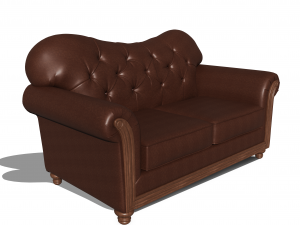 stylish two seater leather sofa 3D 모델