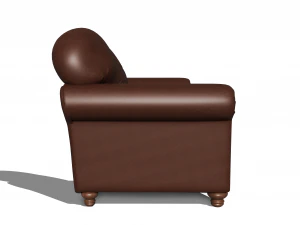 stylish two seater leather sofa 3D Model