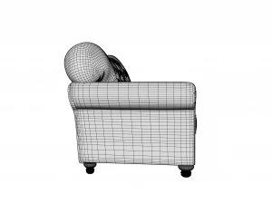 stylish two seater leather sofa 3D Model