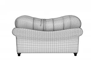 stylish two seater leather sofa 3D Model