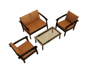 stylish chair set 3D 模型