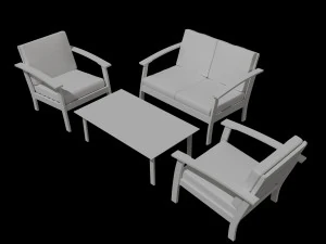 elegante conjunto de cadeiras Modelo 3D