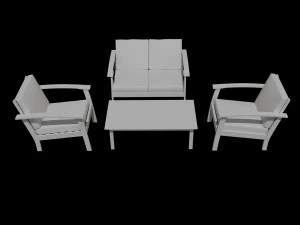 elegante conjunto de cadeiras Modelo 3D