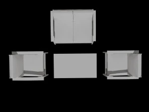 elegante conjunto de cadeiras Modelo 3D
