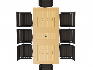 portable eight seater table chair set 3Dモデル