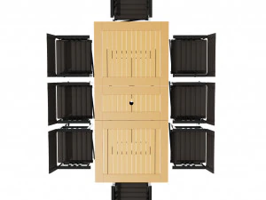 portable eight seater table chair set 3D Model