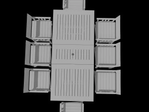 portable eight seater table chair set 3D Model