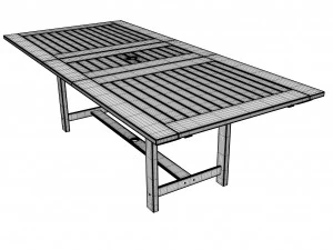 portable eight seater table chair set 3D Model
